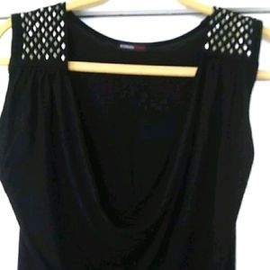 🖤💎Georgiou Studio Blk Scoop Neck Tank W/Silver L